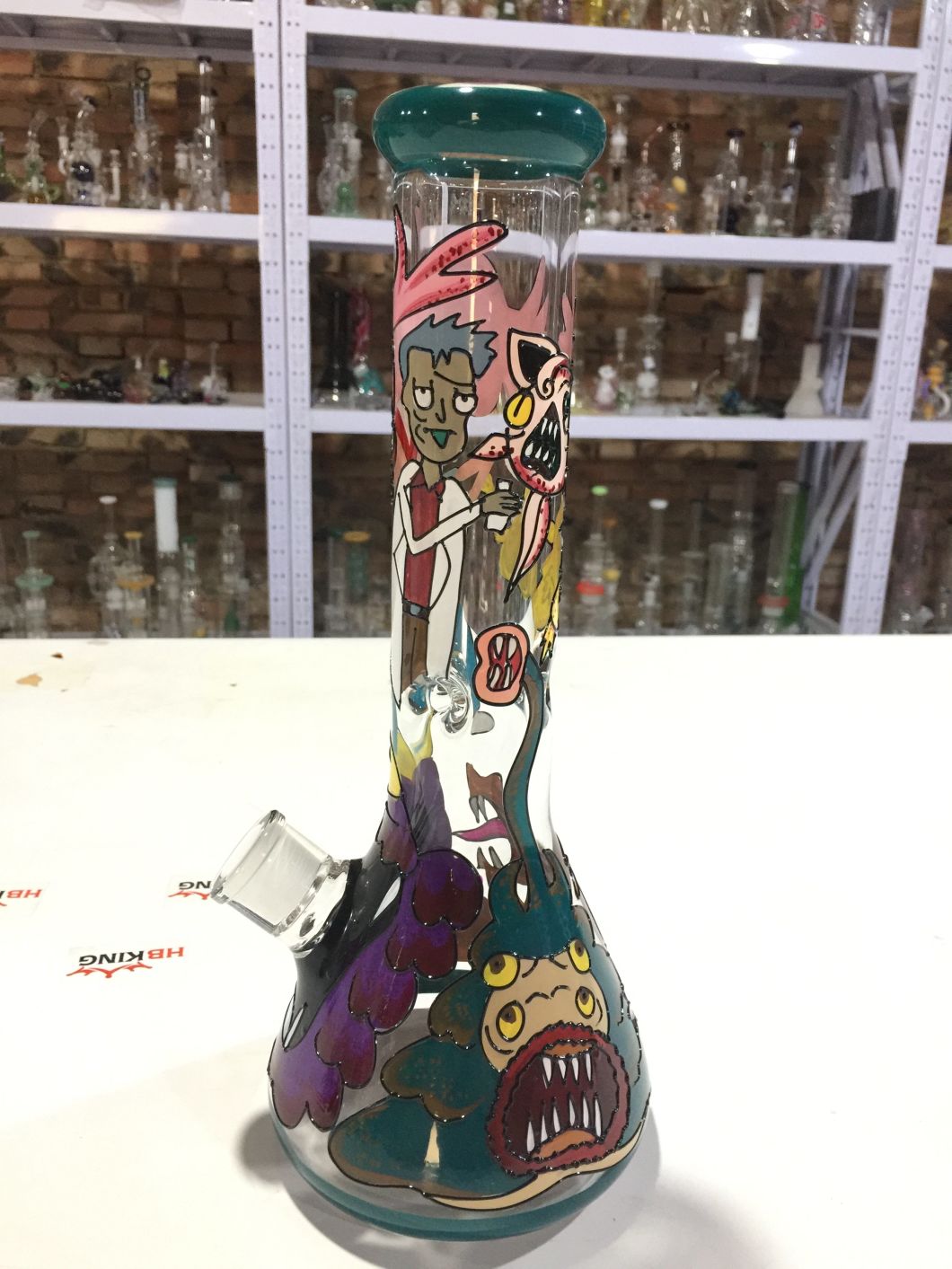 Latest Design Enjoylife 2016 Popular Rocket Inline Percolator Water Pipe with Cheap Price Rick and Morty Beaker