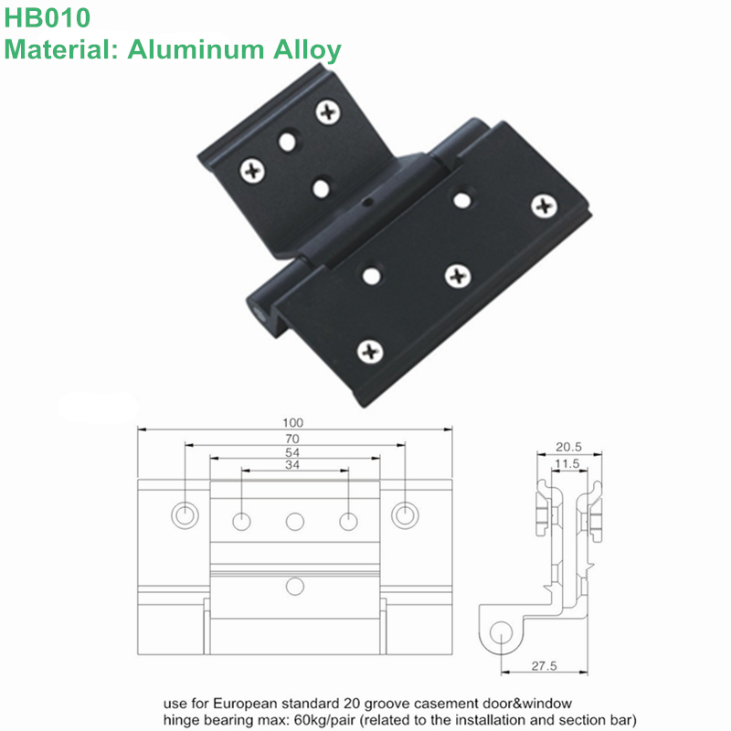 Aluminum Alloy Power Coating Pivot Hinge for Door with ISO9001 (HB010)