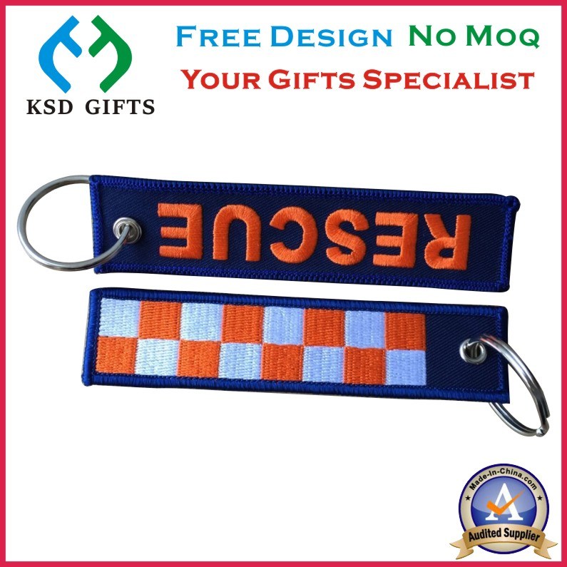 Custom Logo Design Remove Before Flight Embroidery Keyring