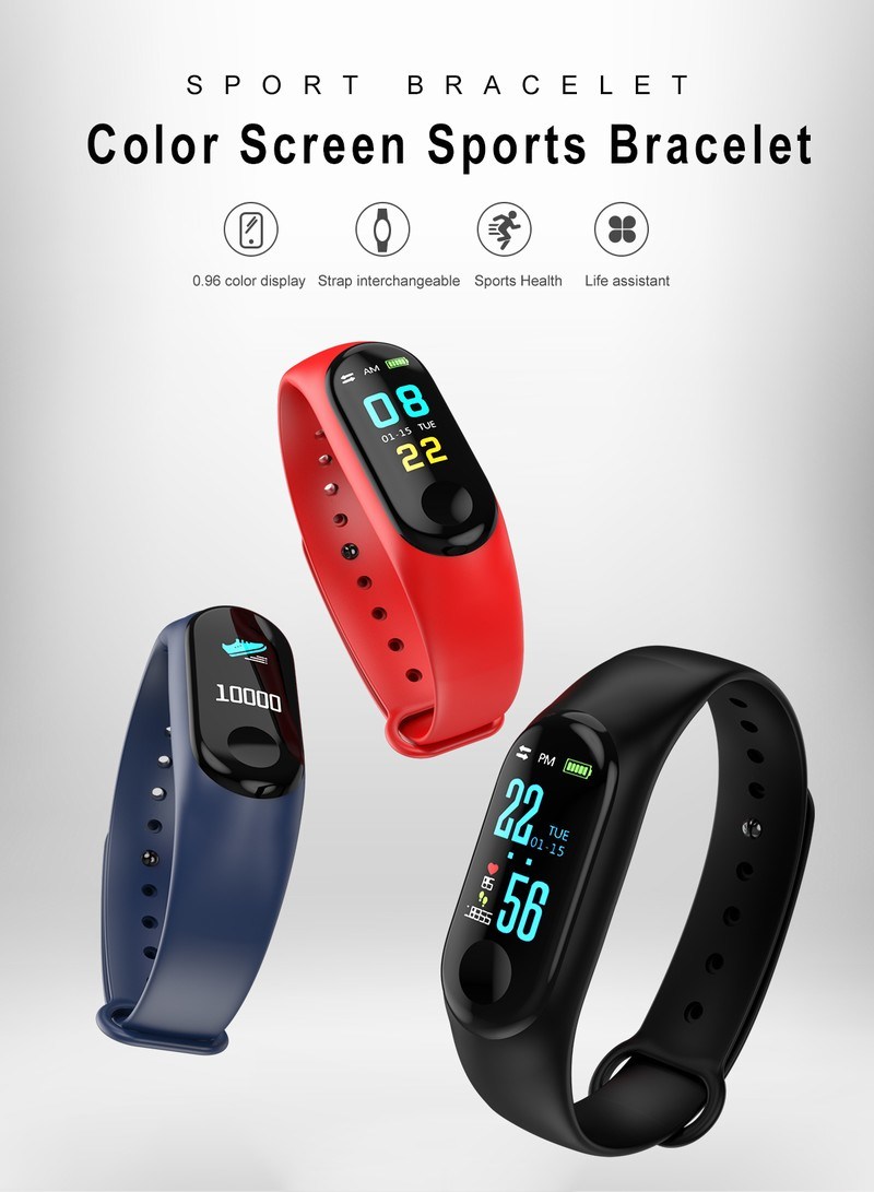 Waterproof IP67 Heart Rate Blood Pressure Monitoring Smart Bracelet