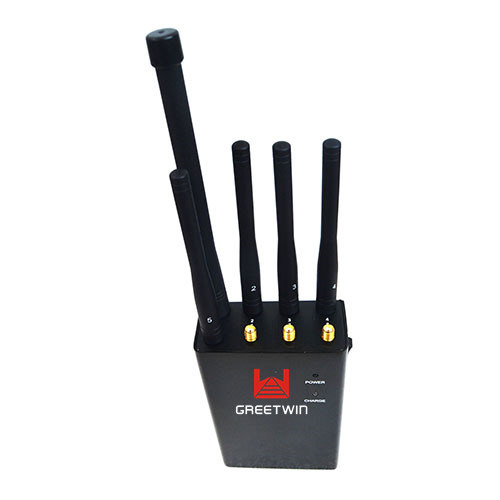 8 Antennas Handheld Black Cell Phone GPS WiFi Signal Jammer (GW-JN8)