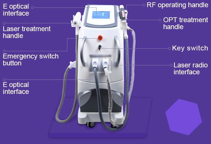 3 in 1 ND YAG Laser Elight IPL RF Permanent Hair Removal Beauty Machine