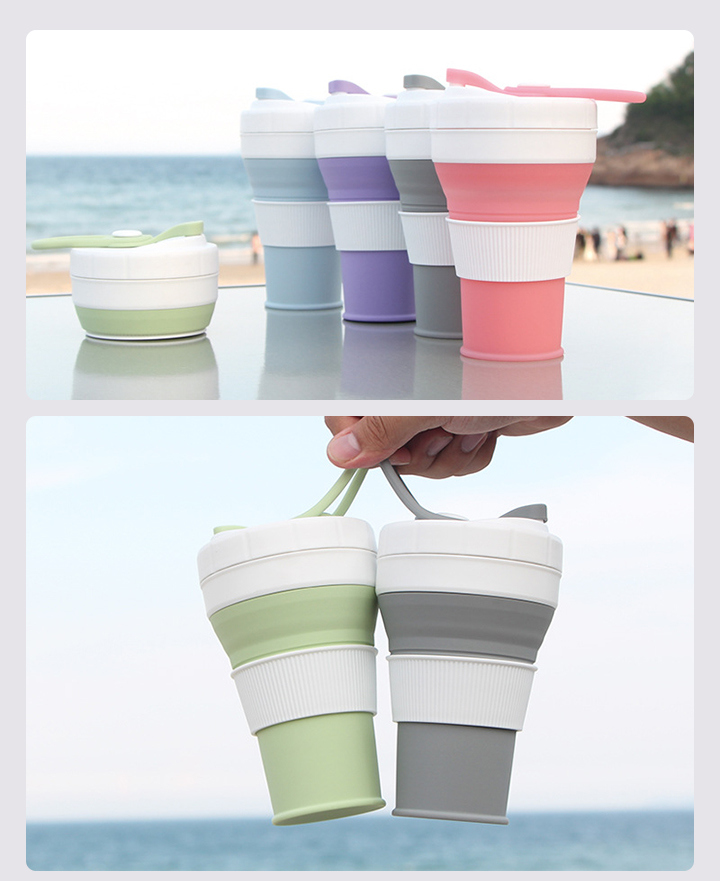 Lightweight Collapsible Silicone Coffee Cup Reusable Folding Travel Mug