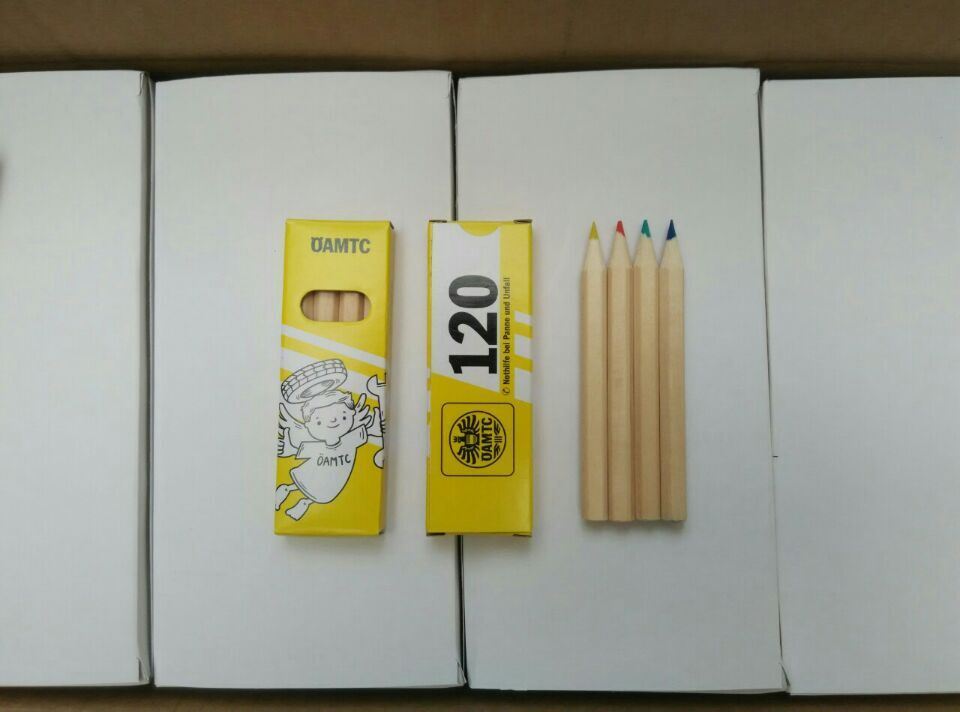 4PC Short Color Pencils for Promotion Packed in 4c Printing Paperbox