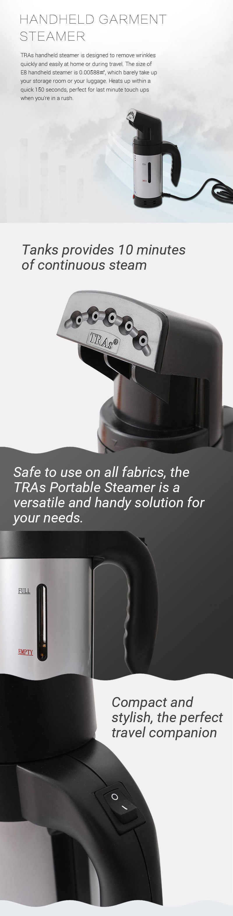 Mini Travel Steam Iron Portable Garment Steamer for Clothes