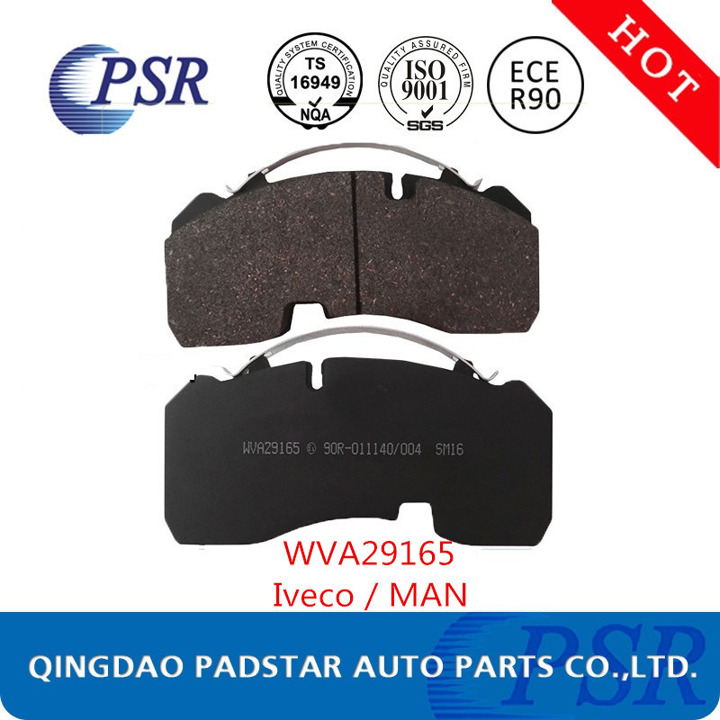 Wva29165 Heavy Duty Truck Spare Parts Disc Brake Pad for Mercedes-Benz/Iveco/Man/BPW/Daf