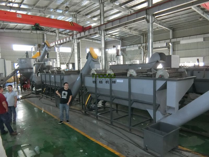 pet waste plastic bottle crushing washing drying recycling machine