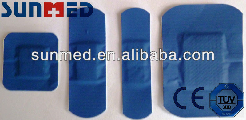 Blue Ealstic Fabric Metal Detectable Adhesive Plasters for Wound Care