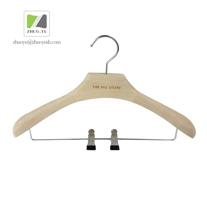 Hot Sale Lotus Wood Clothing / Clip Coat Hanger