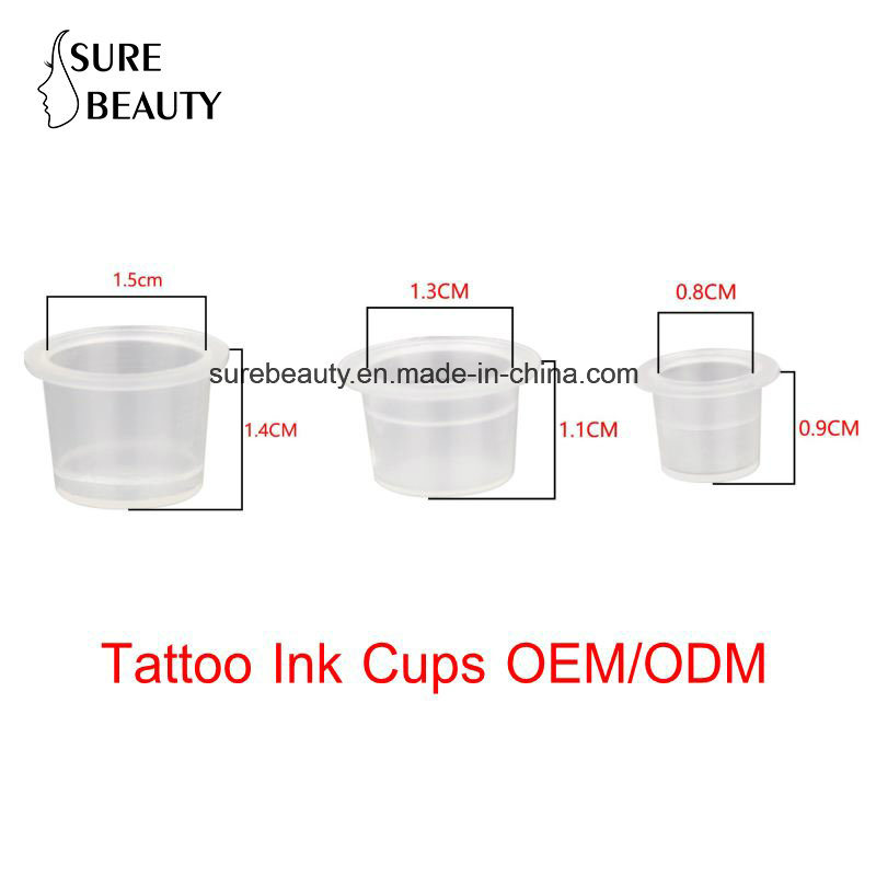 100PCS/Bag Plastic Microblading Tattoo Ink Cup Caps with S M L Size