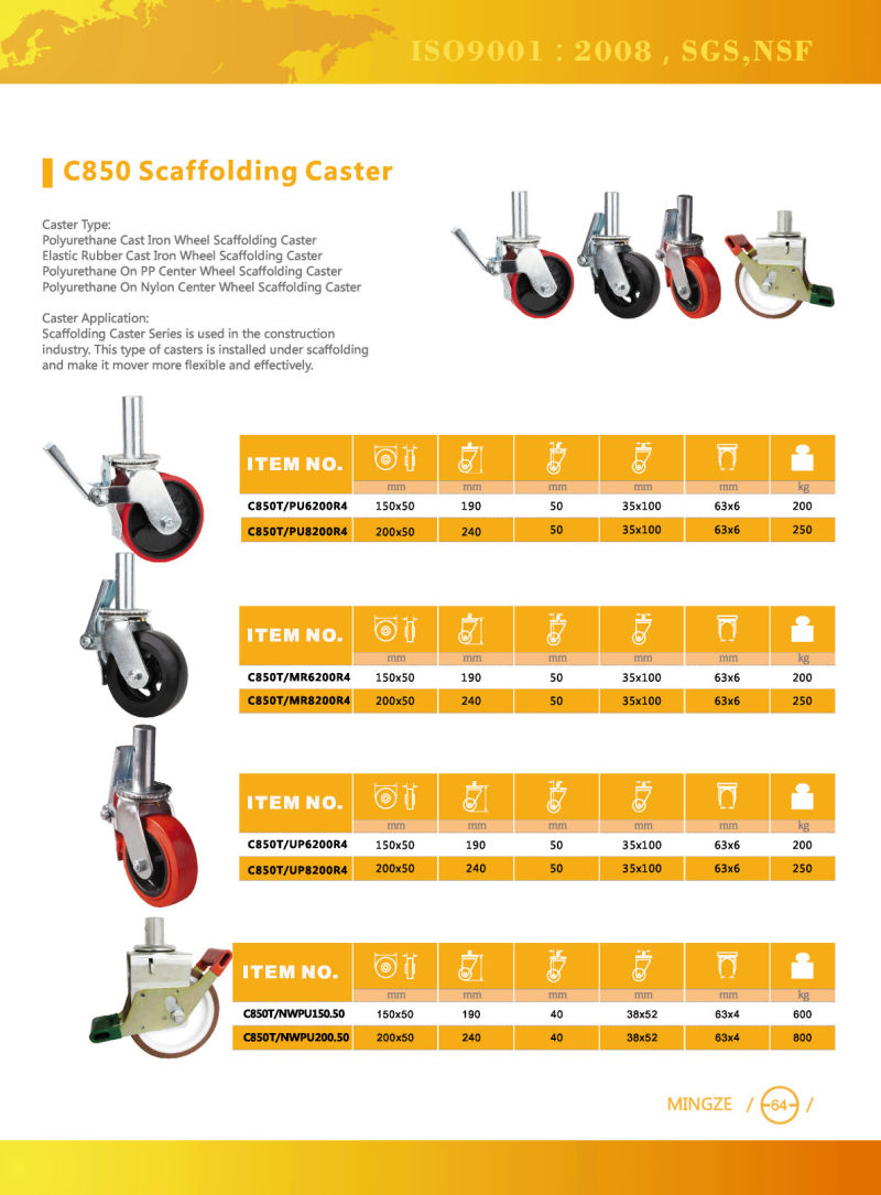 Polyurethane Scaffolding Casters