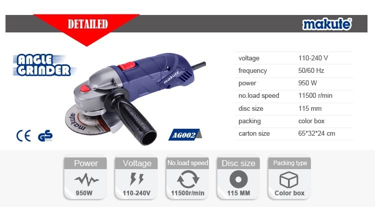 Electric Air Angle Grinder 115mm 4 1/2 Inch (AG002)