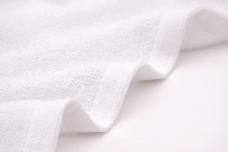 100% Cotton White Embroidery Logo Hotel Bath Towel