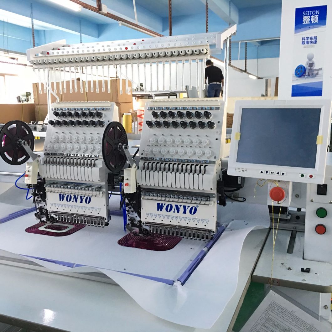 Wonyo 2 Head Textile Embroidery Machine High Speed Price