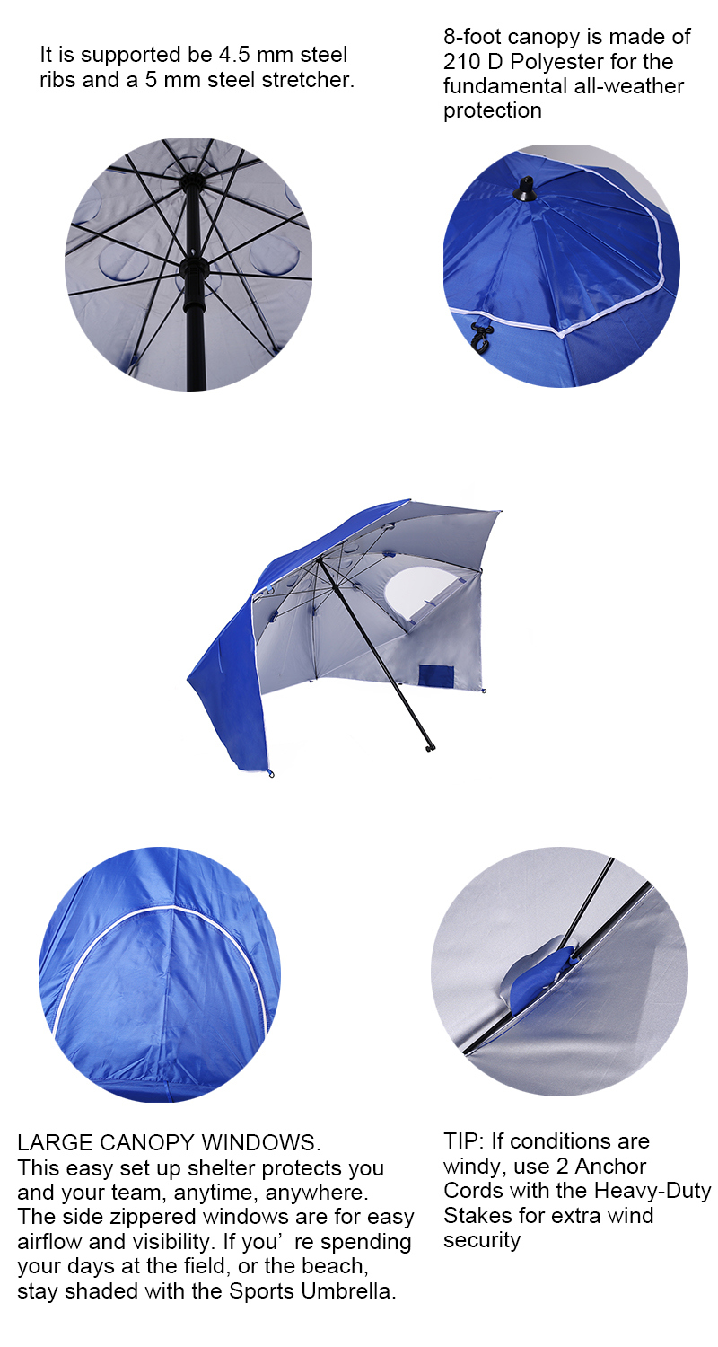 Hangzhou Supplier Family Portable Sun and Weather Shelter Tent Beach Umbrella