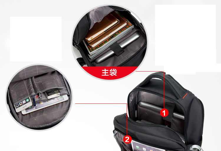 Fashion Business Travel Double Shoulder Laptop Computer Notebook Bag (CY3571)