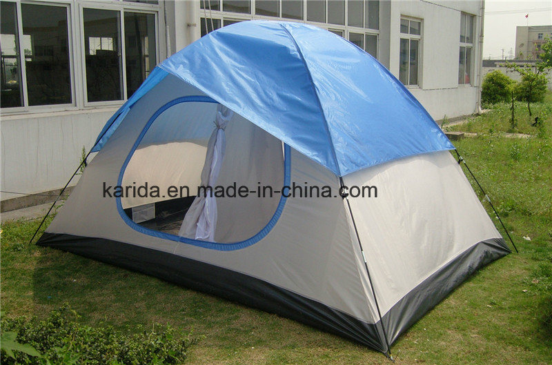 4p Double Layers Half Cover Camping Tent