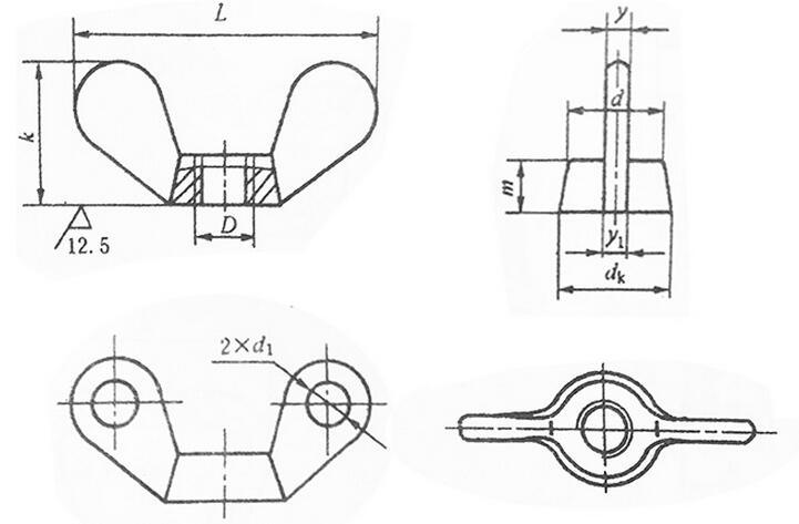 Stainless Steel Butterfly Wing Nut Square Nut M3-M12