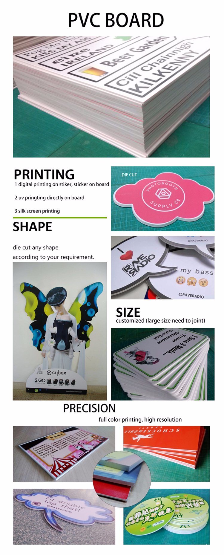 Digital Print 17mm Plastic PVC Sheet Display Decorative Foam Board