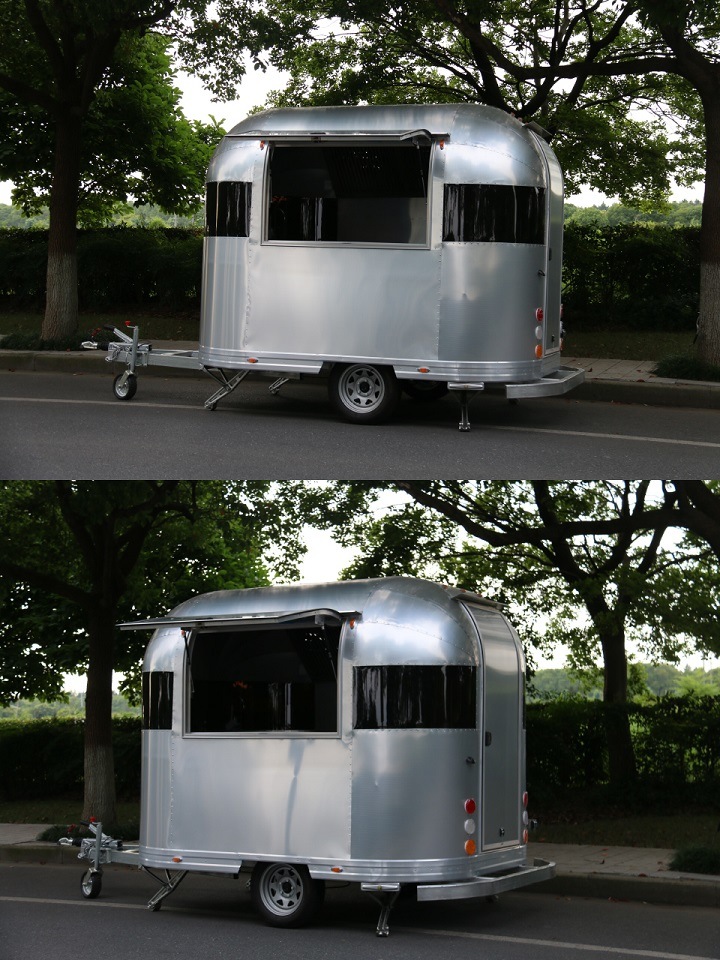 I Trailer Aluminum Food Cart on Street Running