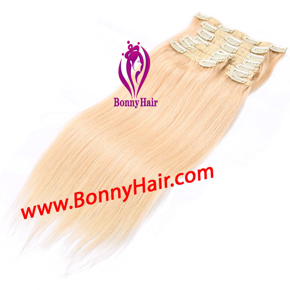 Chinese Human Remy Hair Silk Straight 8 Pieces/Set Clip on Hair Extension