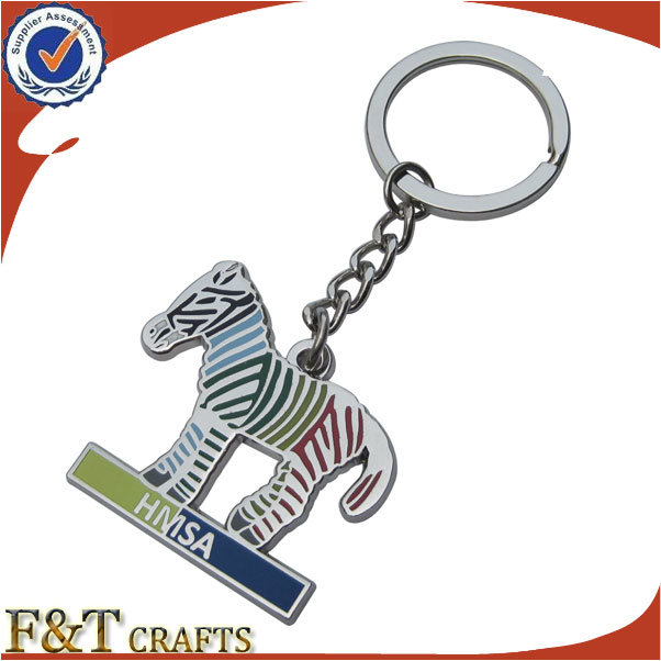 Custom Zinc Alloy Live Animal Metal Horse Keychain (FTKC1713A)