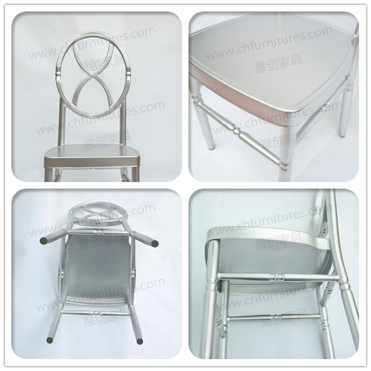 2018 New Design Silver Stackable Aluminium Event Chair for Wedding Yc-Zl075