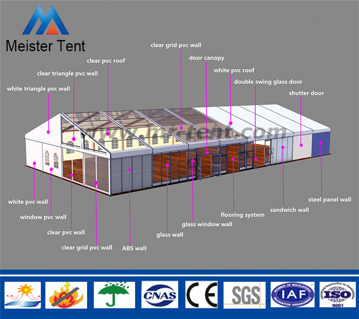 Promotional Movable Restaurant Event Tent with Partly Glass Wall