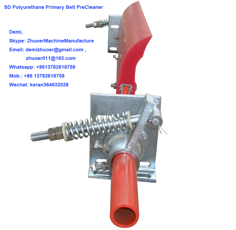 Conveyor Self-Adjusting Primary Polyurethane Belt Cleaner for Head Pulley Drum