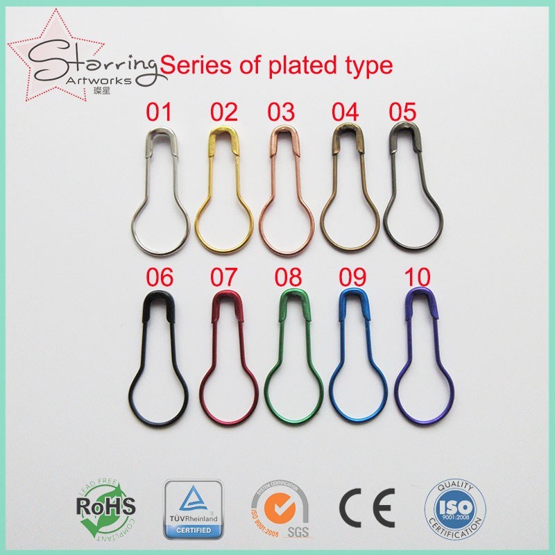 Steel Metal 22mm Bulb Shape Colorful Safety Pins