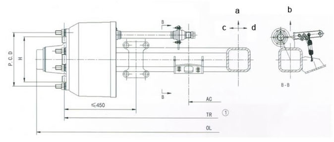 German Type 12 T Semi Trailer Spare Parts Axles