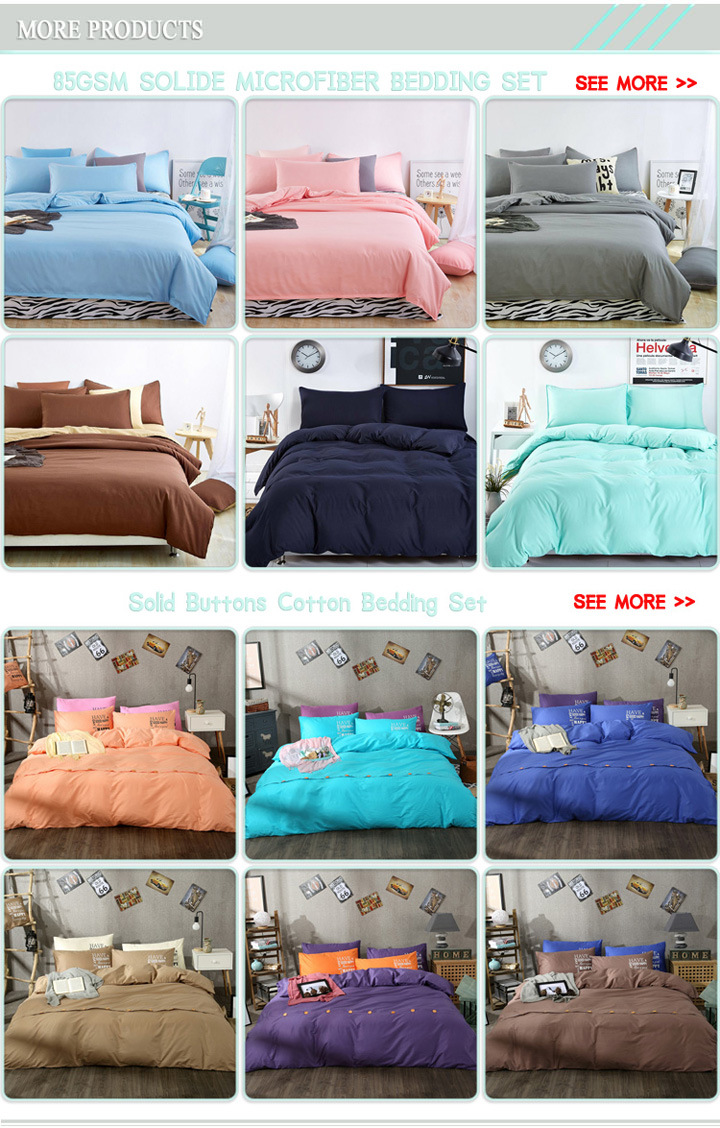 Home Textile Plain Color Microfiber Fabric Bedding Bed Linen