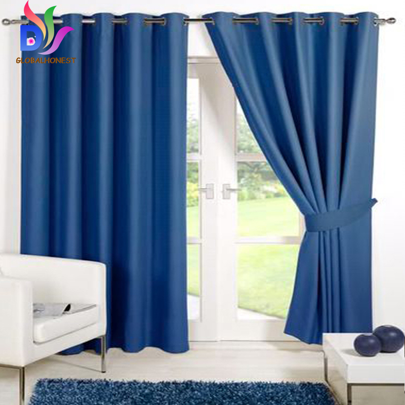 High Quality Blackout Curtains Living Room Window Curtain Damask Flocked Eyelet Curtains Ringtop