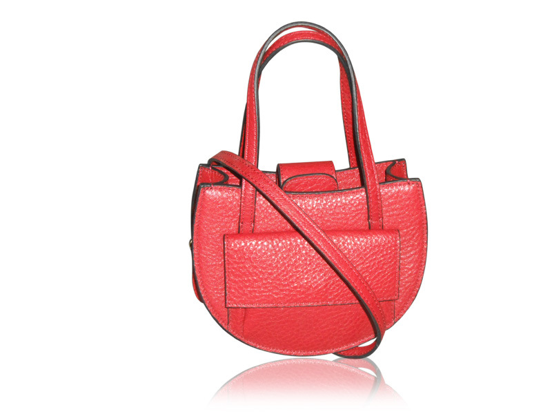 Funny Small Red Fashion Lady Cowhide Leather Handbag