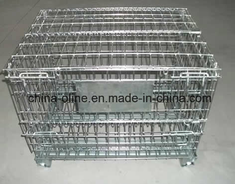 Stackable Folded Wire Mesh Container with Lid