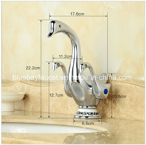 Cute Duck Shape Double Handles Waterfall Bathroom Basin Sink Faucet