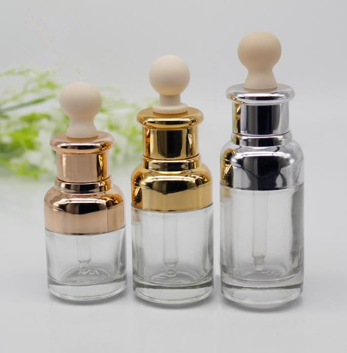 20ml 30ml Shoulder Dropper Essential Oil Glass Bottle with Plastic Dropper Cap (PPC-GB-026)