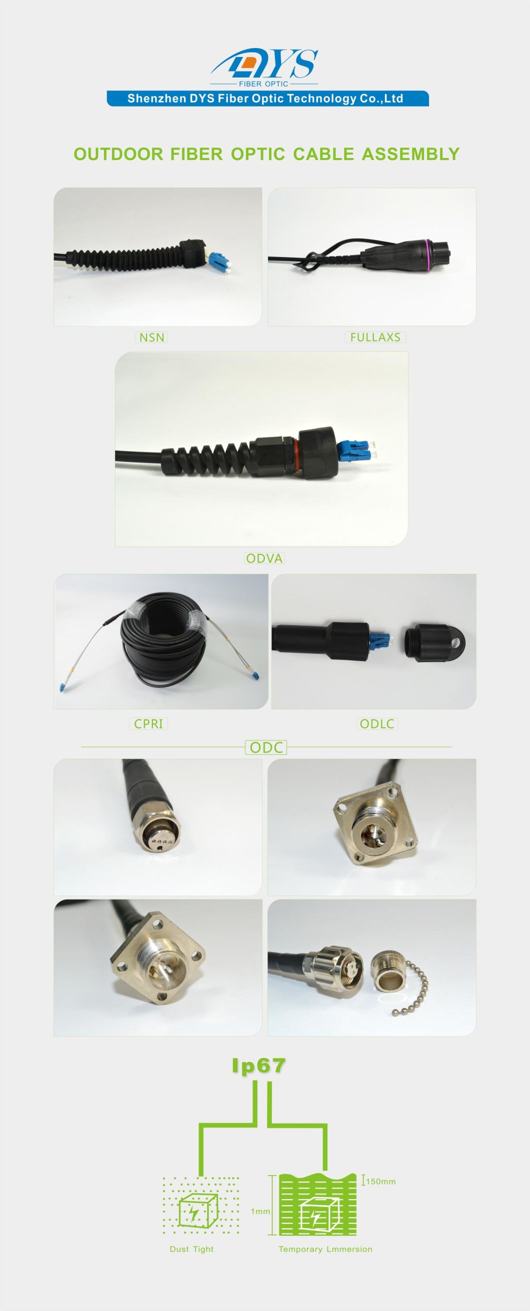 Duplex Nsn-Nsn Outdoor Cable Assembly for Nokia Equipment