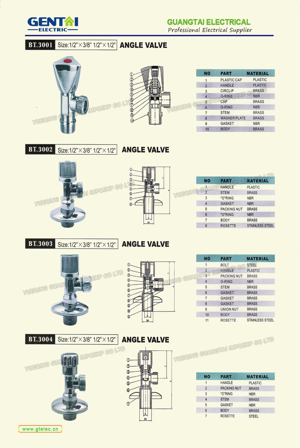 Brass 1 Way Angle Valve