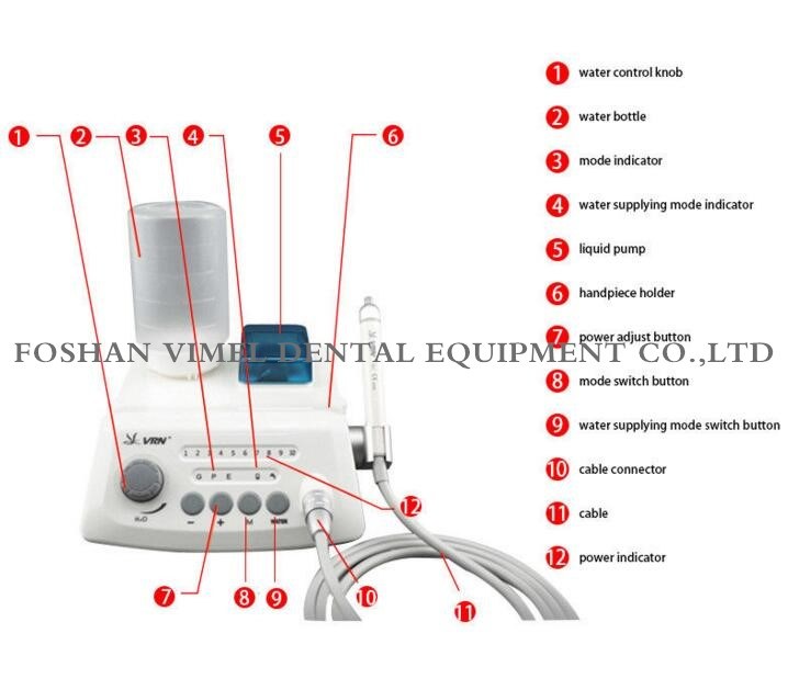 Dental Ultrasonic Scaler Vrn-A8 Wireless Control Automatic Water LED Handpiece