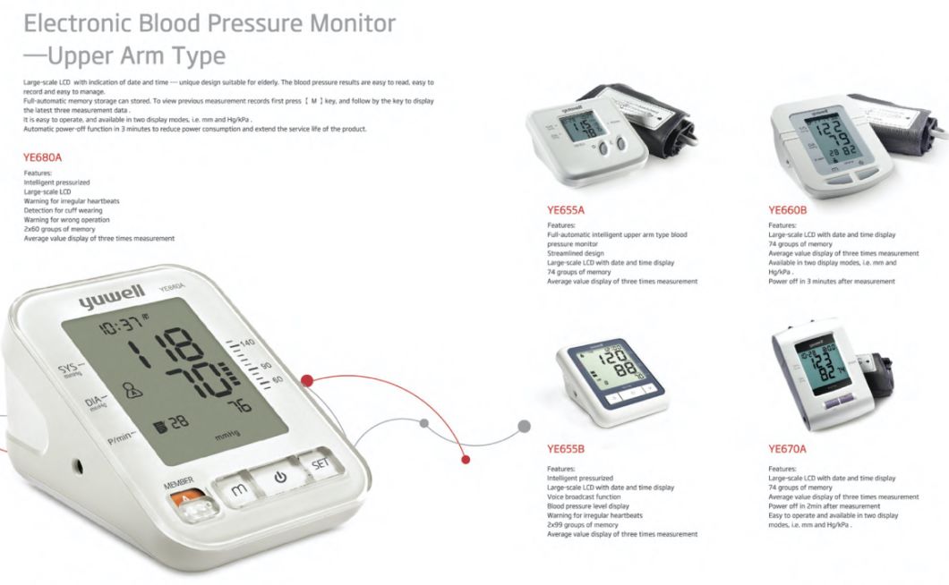 Medical Electronic Blood Pressure Monitor with Ce FDA