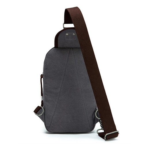 Travel Zipper Cross Body Sling Canvas Single Shoulder Men Chest Bag