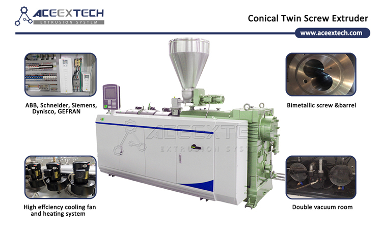 Twin Screw Extruder PVC Concrete Profile Extrusion Line