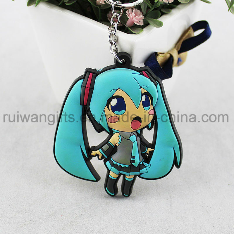 Custom Double Sides 3D PVC Keychain with Figure Design