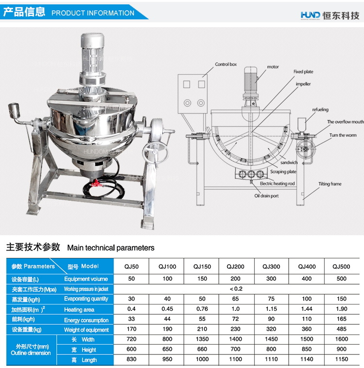 Stainless Steel Cooking Candy Mixer Pot for Food