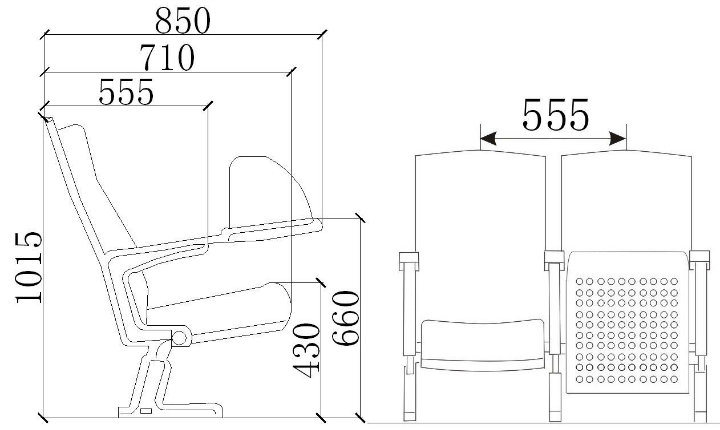 Competitive Price Public Lecture Hall Chair, Cinema Theater Chair