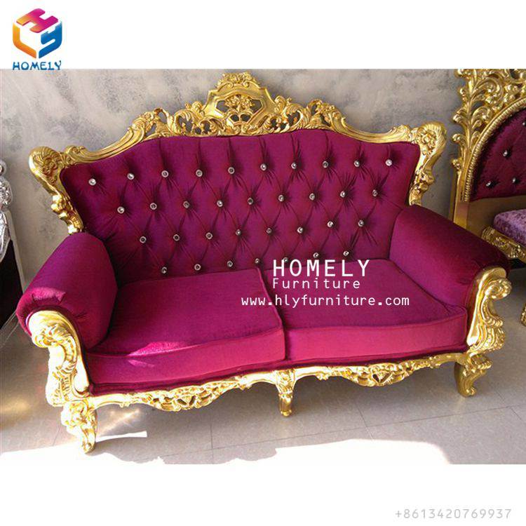 Comfortable Luxurious Wedding Banquet Household Velvet/Leather PU Custom Made King Throne Sofa for Home Party Hotel Love Seat