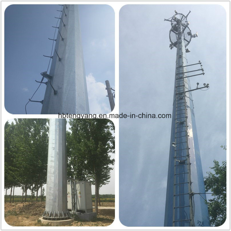 40m Galvanized Steel Monopole Mast Communication Tower