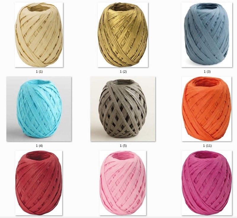 Colorful Paper Raffia Ribbon Vase Raffia Eggs for Packaging