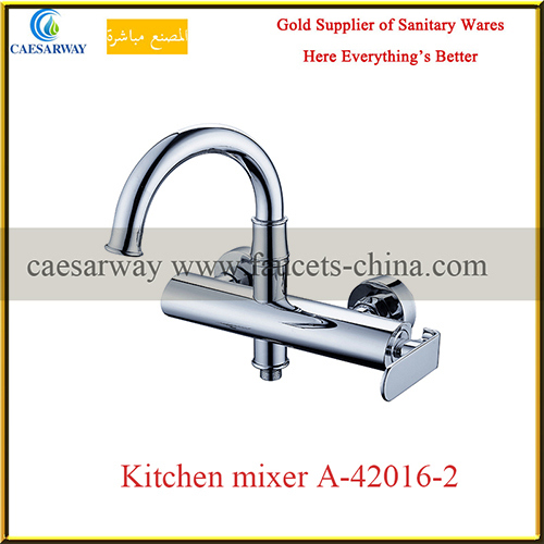 Chrome Plated Deck Mounted Sink Faucet Mixer